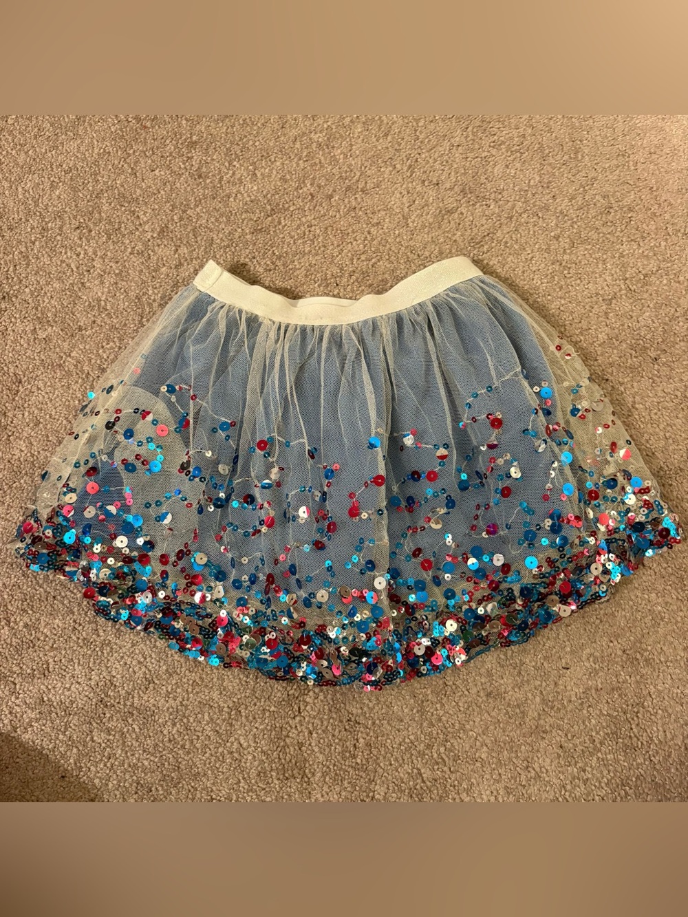 Sweet Wink 4-6 years Blue Tulle Skater Skirt with Multicolor Sequins